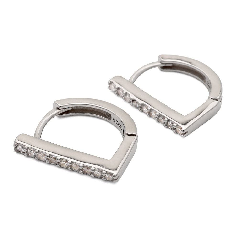 (ゴールド) ピアス 金屬アレルギー対応 CZ シルバー925 18KGP フープピアス ゴールド シルバー 両耳用 2點セット