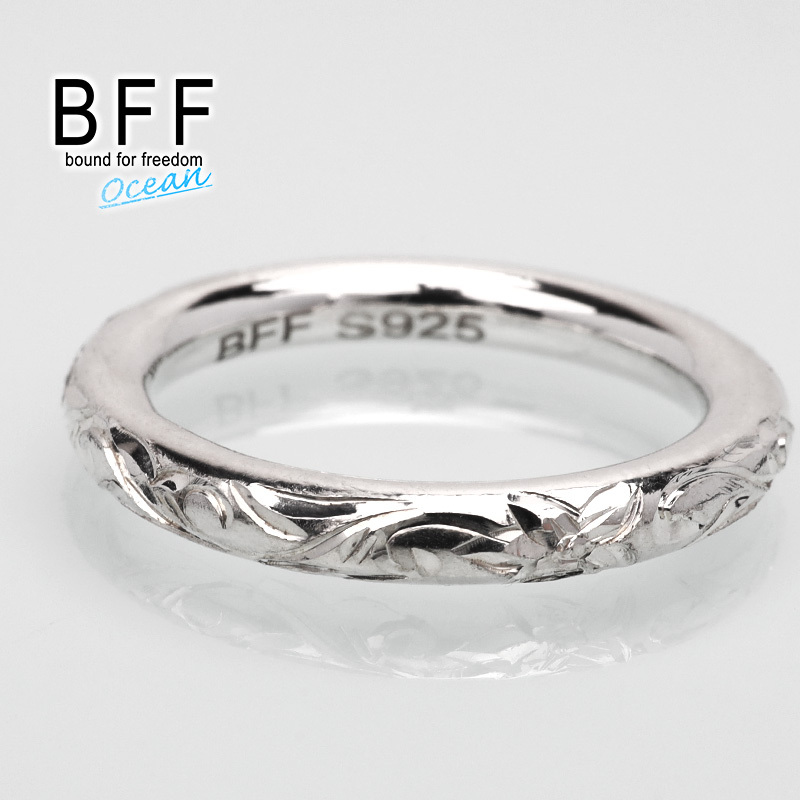 (13號) BFF ブランド ハワイアンリング ドーナツ型 シルバー925 指輪 銀 甲丸 金屬アレルギー対応 専用BOX付屬