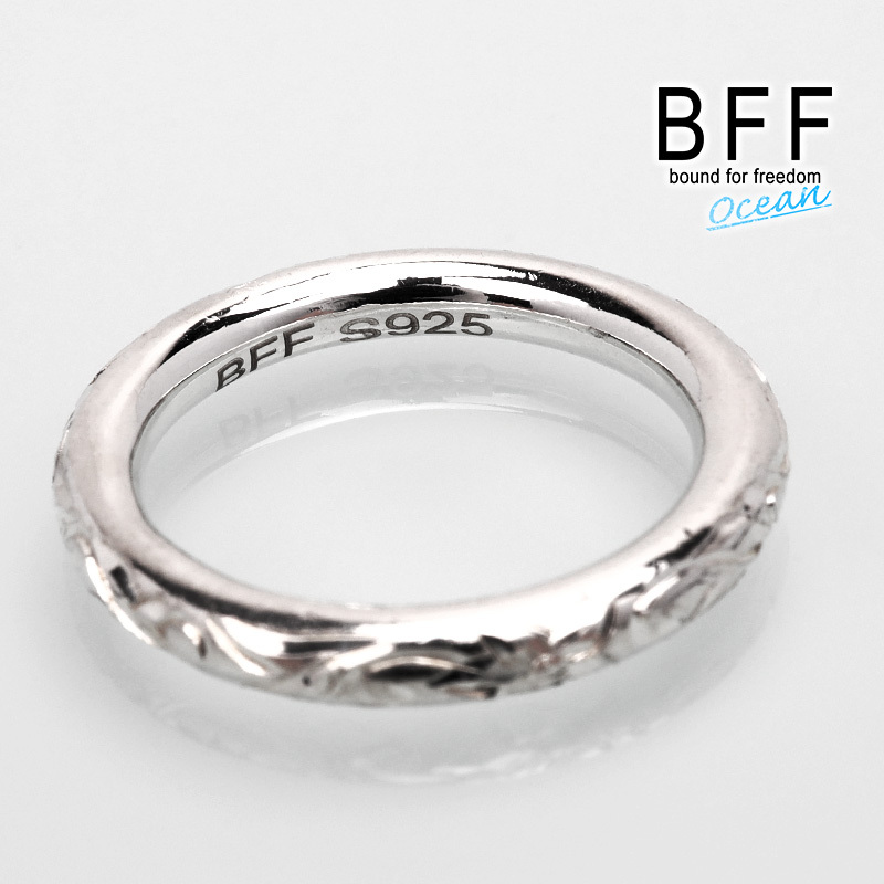 (13號) BFF ブランド ハワイアンリング ドーナツ型 シルバー925 指輪 銀 甲丸 金屬アレルギー対応 専用BOX付屬