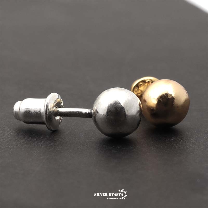 (ゴールド) シルバー925 ピアス アレルギー対応 片耳 チェーンピアス 925 ボールピアス 18k gp 18金 ピアス