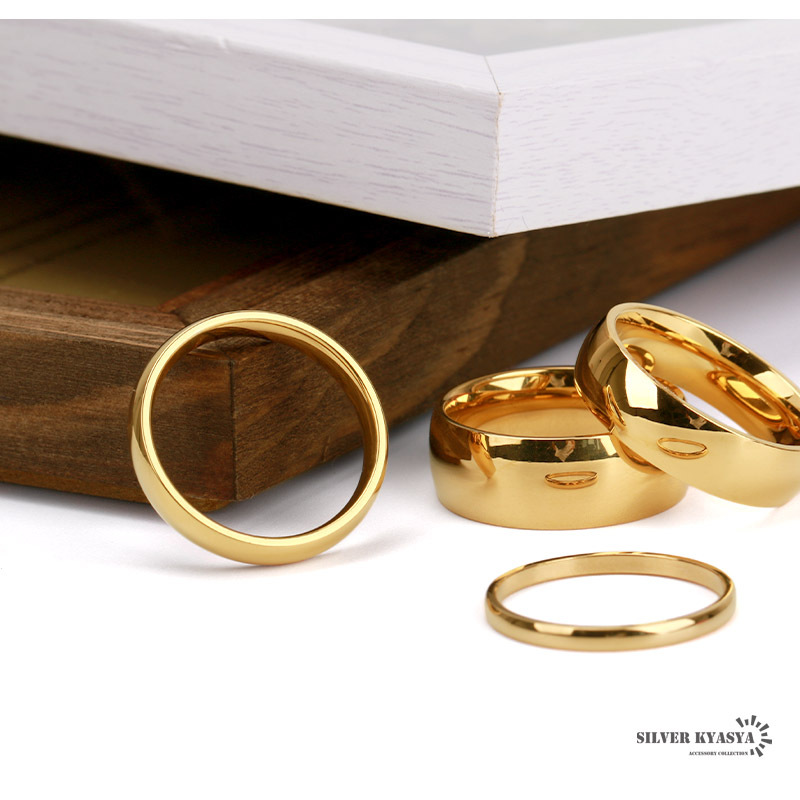 (4mm ширина,21 номер ) Gold кольцо кольцо нержавеющая сталь кольцо 18K GP gold K18 кольцо поверхность кольца кольцо аллергия соответствует 