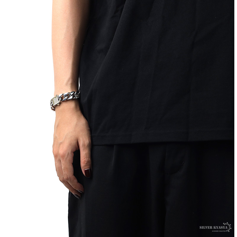 (7inch(約18cm)) 幅14mm ステンレス 喜平チェーンブレスレット 4面カット シルバー系 メンズ 専用BOX付屬