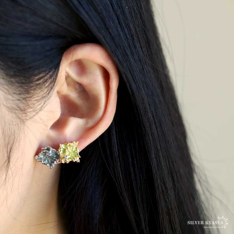 (シルバー) アンティークピアス シルバー925 ゴールド シルバー 18k GP イヤリング ピアス ギザギザ 2點(diǎn) 両耳用