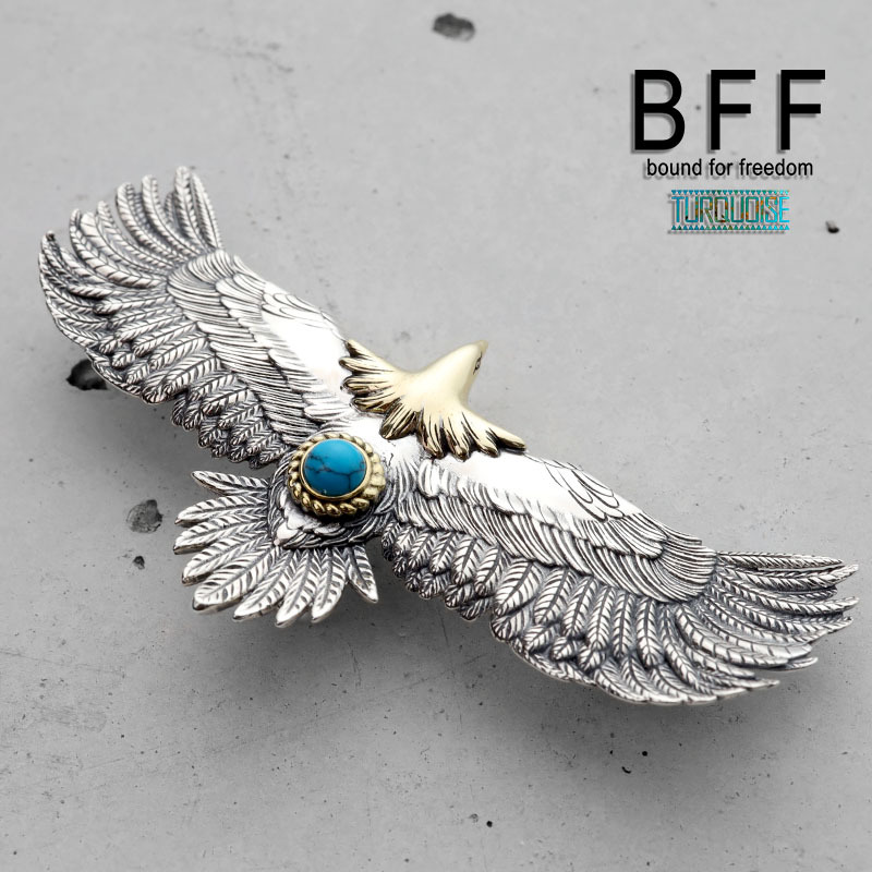 BFF ブランド イーグル ペンダントトップ ターコイズ 80mm カスタム ネックレストップ ペンダント ネイティブ