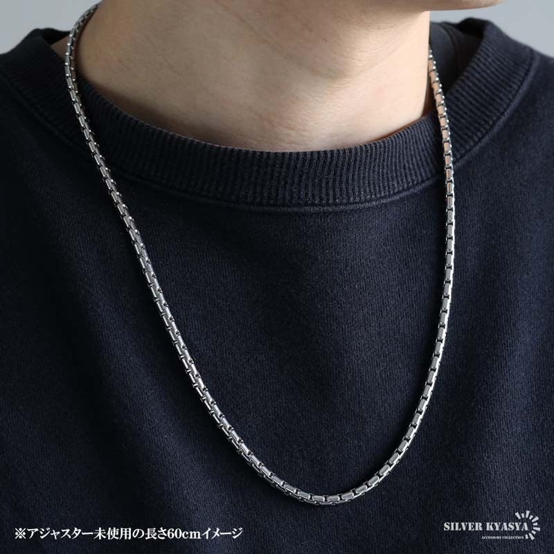 (45cm) ステンレス チェーンネックレス メタルネックレス 4mm 細(xì)身 シンプルネックレス シルバー メンズ 金アレ対応
