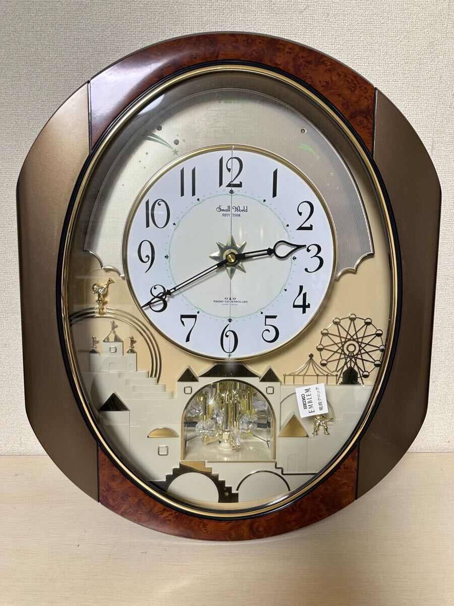 中古動作品】リズム時計 からくり 電波 掛時計 4MN473RH 中古動作品】リズム時計 からくり 電波 掛時計 4MN473RH
