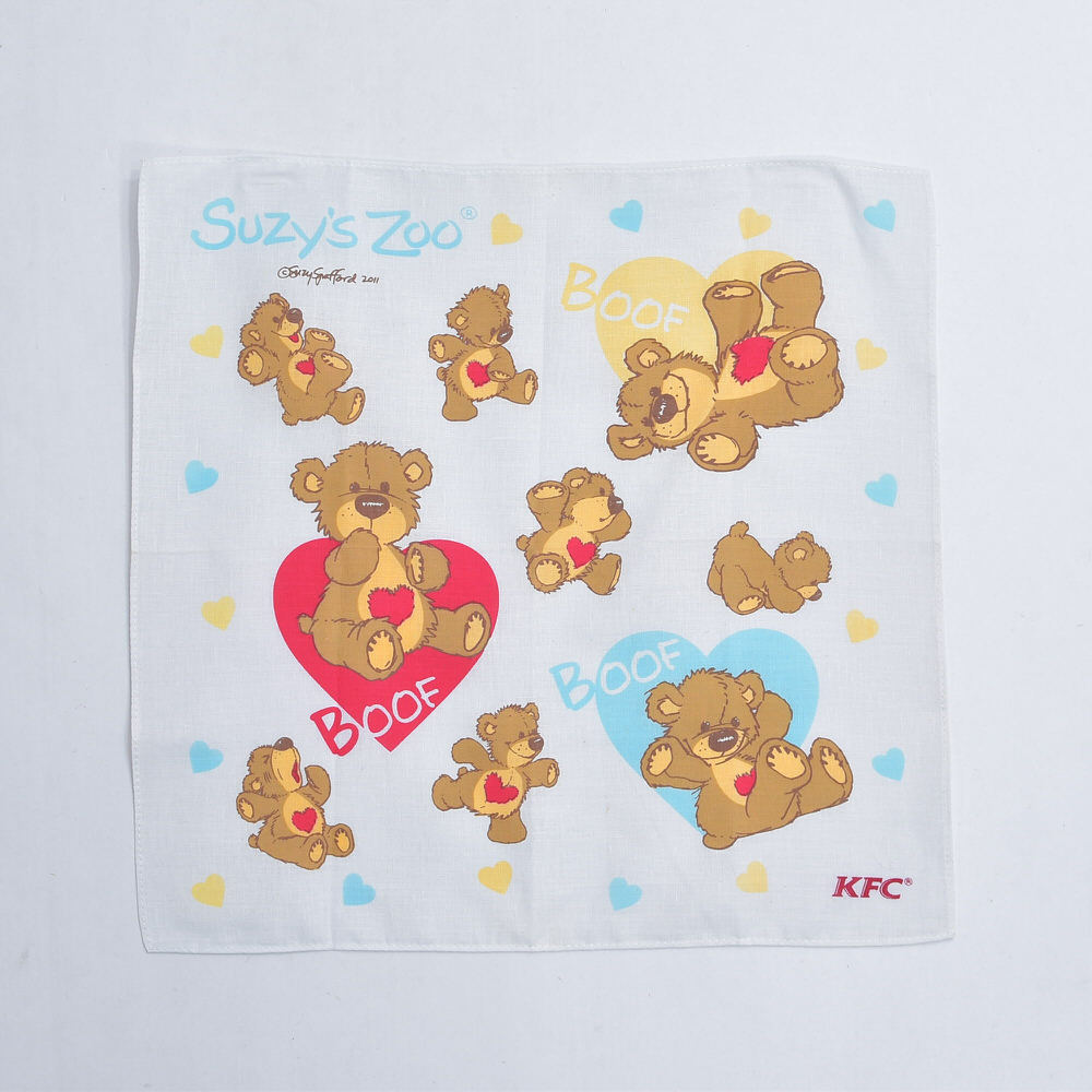 KFC ケンタッキー SUZY'S ZOO スージーズー ブーフ プリント ハンカチ ヴィンテージ コットン インテリア ビンテー
