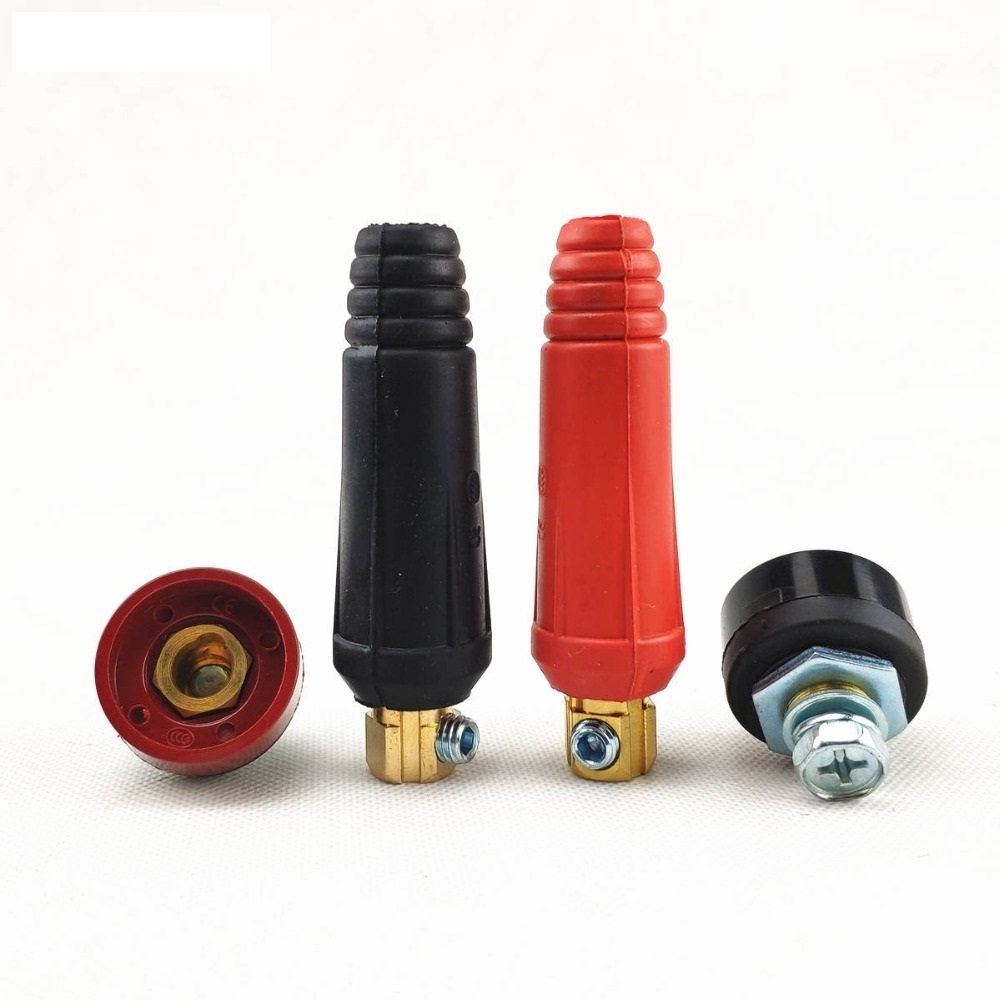 スポット溶接　自作用パーツ　DKJ10-25　クイックコネクター　プラグ?ソケット純銅　赤?黒　ペアセット　即納可能 F