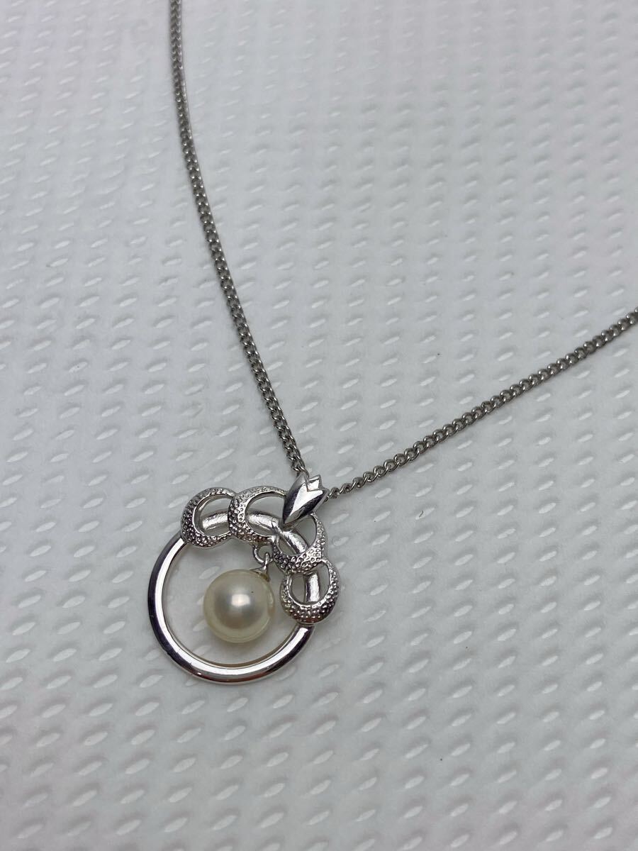 N270 極美品 MIKIMOTO ミキモト パール ペンダント SV ネックレス シルバー 刻印あり
