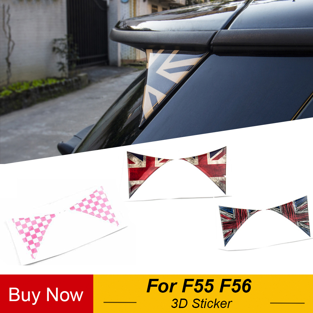 LDL3370# BMW 2 個(gè)車外裝リアバックトランク TAILFINS スポイラーウイング 3D ステッカーデカール ミニクーパー F55 F5 C631