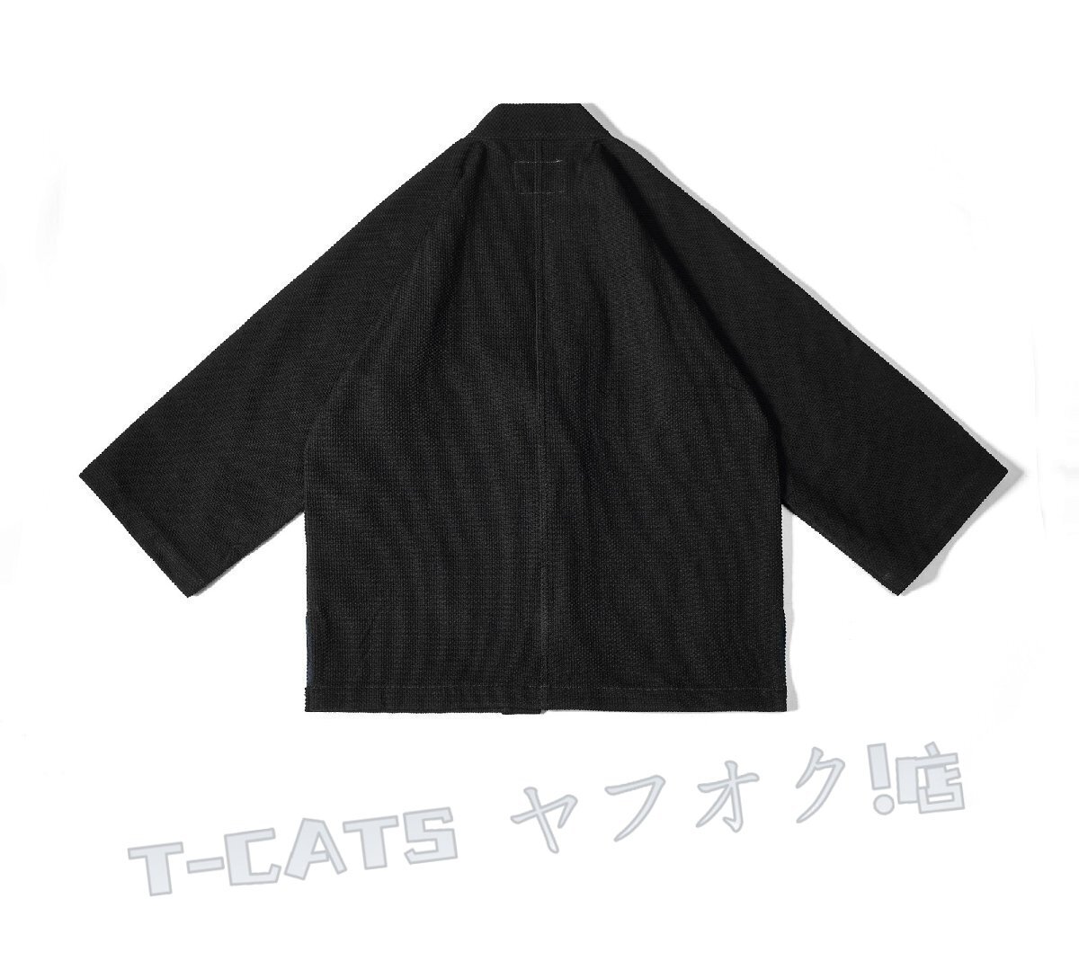新品手作業(yè) 植物染め 刺し子 カバーオール 21oz 綿100% 羽織 ワークジャケット ゆったり 半纏 法被 褞袍 厚手 XL