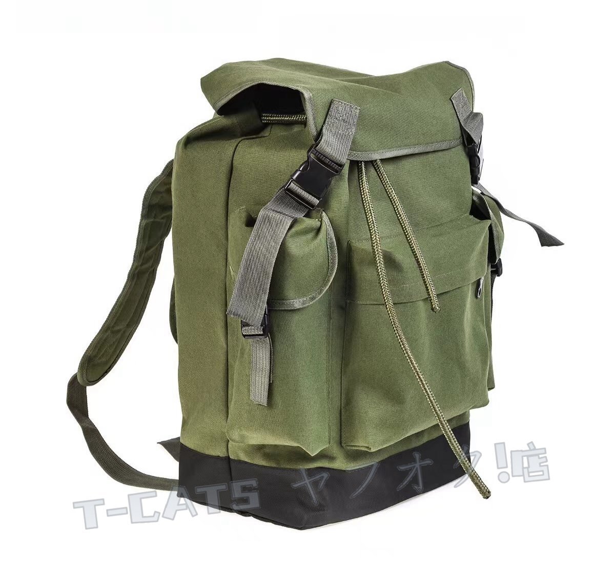 ☆新品大容量 多機(jī)能 70L アーミーグリーン キャンバス カープ フィッシング バッグ フィッシング タックル バック パック 耐久性