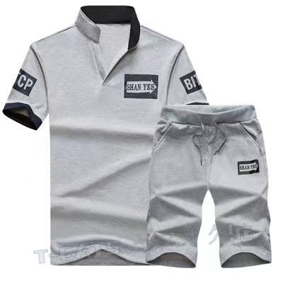 * новый товар лето мужской верх и низ в комплекте короткий рукав Golf одежда тренировочный тонкий шорты на английском языке знак спорт одежда 