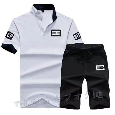 * новый товар лето мужской верх и низ в комплекте короткий рукав Golf одежда тренировочный тонкий шорты на английском языке знак спорт одежда 