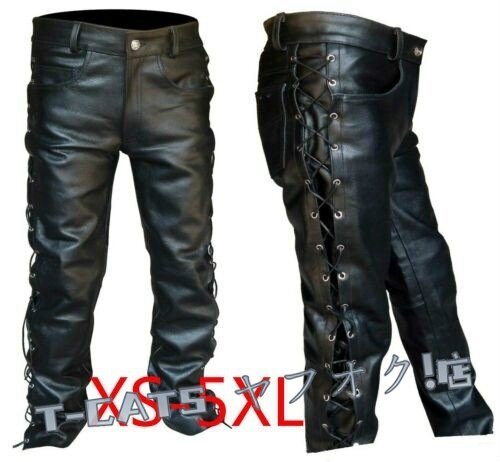 新品☆レザーパンツ メンズ　革パン バイクパンツ 革パンツ ロングパンツ モーターパンツ ライダースパンツ 防風(fēng) 防寒 防水 S-5XL