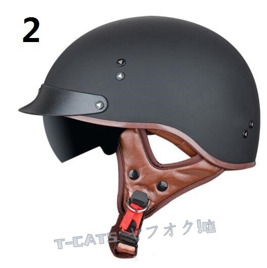 ☆新品人気 ハーフヘルメット 內(nèi)蔵ゴーグル 半帽ヘルメット バイクヘルメット 半キャップ ヘルメットVF02 男女兼用 A サイズ：XXL-5