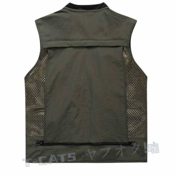 ☆新品メンズ ベスト カメラマンベスト フィッシングベスト アウトドア メッシュ 多機(jī)能 お釣り 登山服 撮影用