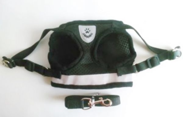 LDL2691# 犬 貓★ハーネス＆リード【XS】 メッシュで柔らかい?著せやすい 苦しくない 犬服 胴輪 超小型犬【ブラック XS】ベスト型 洋服型
