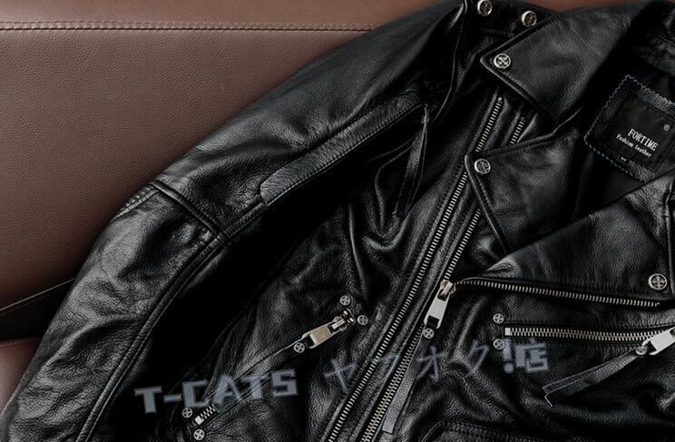 ☆新品ハレーバイクレザージャケット 上品　本革 牛革　ライダースジャケット 革ジャン Ｓ～6XL　秋冬　メンズ　