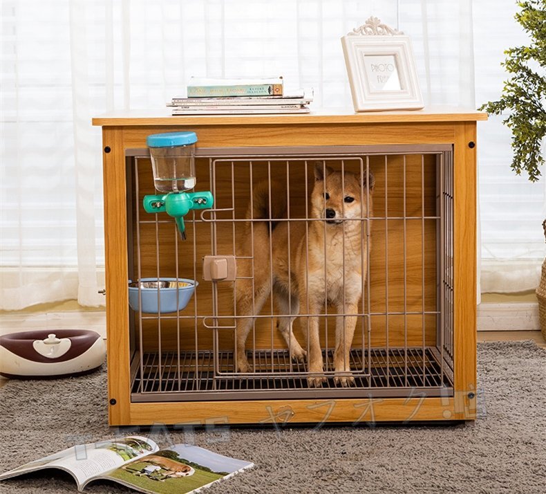 新品トイレトレーニング ペットゲージ ドッグハウス ケージ サークル 犬用 屋根付き ワイヤー 木制 簡単組み立て 4色選べる 60×50×60cm