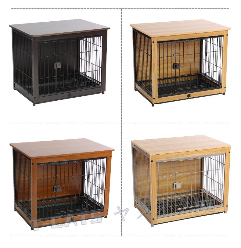 新品トイレトレーニング ペットゲージ ドッグハウス ケージ サークル 犬用 屋根付き ワイヤー 木制 簡単組み立て 4色選べる 60×50×60cm