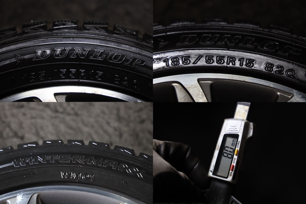 ★バリ山 185/55R15 MAKアルミ PCD98/6J/+35/4穴 國産ダンロップ スタッドレス 4本セット アルファロメオ、フィアット500等
