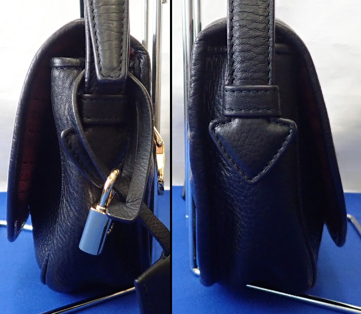 極美品✨ロエベ ヘリテージ ロゴ ショルダーバッグ レザー 斜め掛け ブラック ◎ LOEWE ロエベ ヘリテージ ミニショルダーバッグ ブラック系