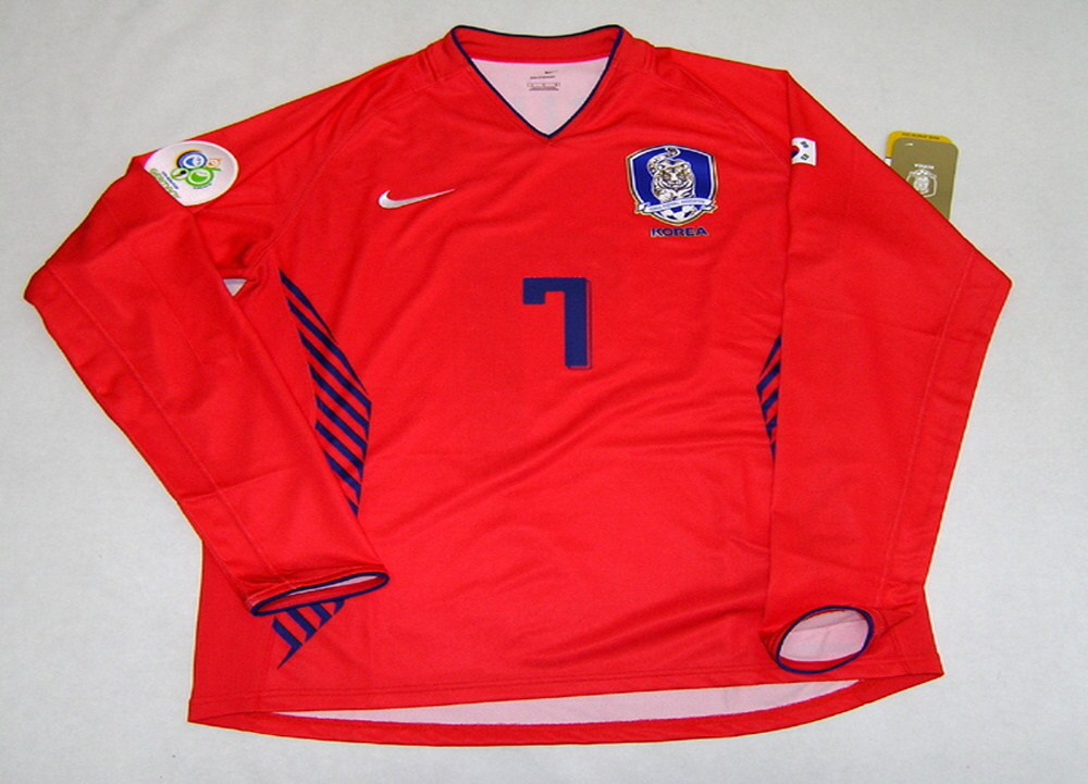 06W杯 韓國 Korea KFA(H)＃7樸智星 パク?チソン 長袖 2006WC仕様 Nike正規(guī) L 