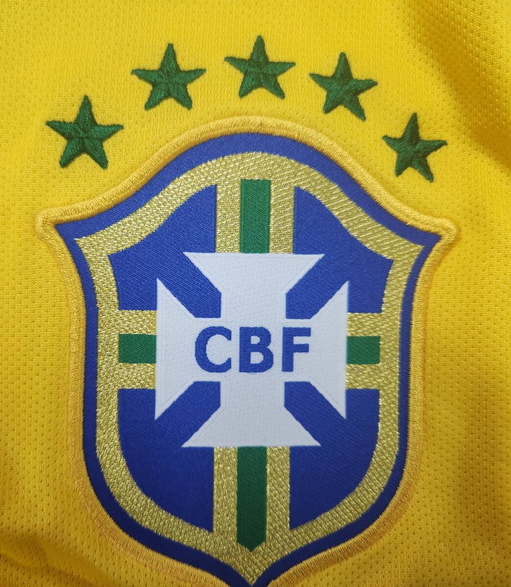 14W杯 ブラジル CBF Brazil(H)#4 ダヴィド?ルイ DAVID LUIZ 半袖 nike正規(guī) 2014 WorldCup M