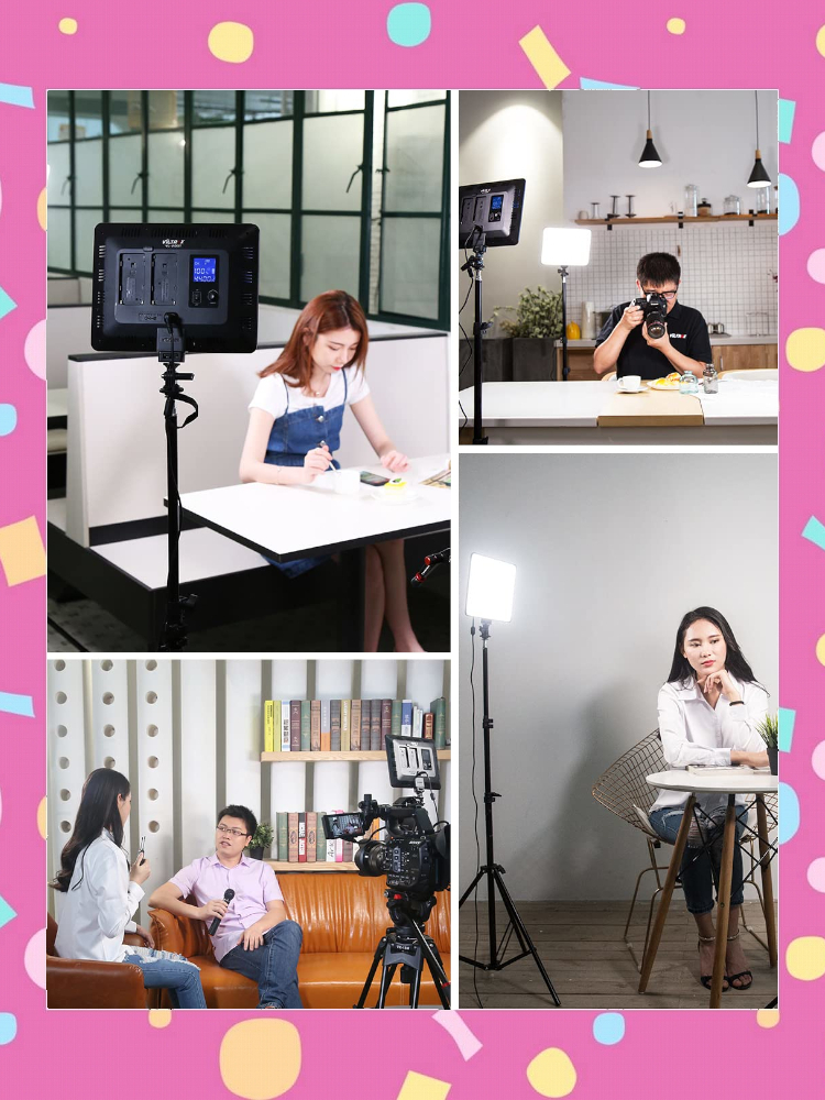 ミニ三脚&マルチマウント LEDビデオライト Amazon | K&F Concept ビデオライト 204個 LED 撮影ライト 照明