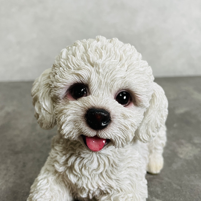 置物 犬 かわいい 動物 玄関 見上げるトイプードル 白 おしゃれ インテリア ガーデンオーナメント woobia ウービア_画像3