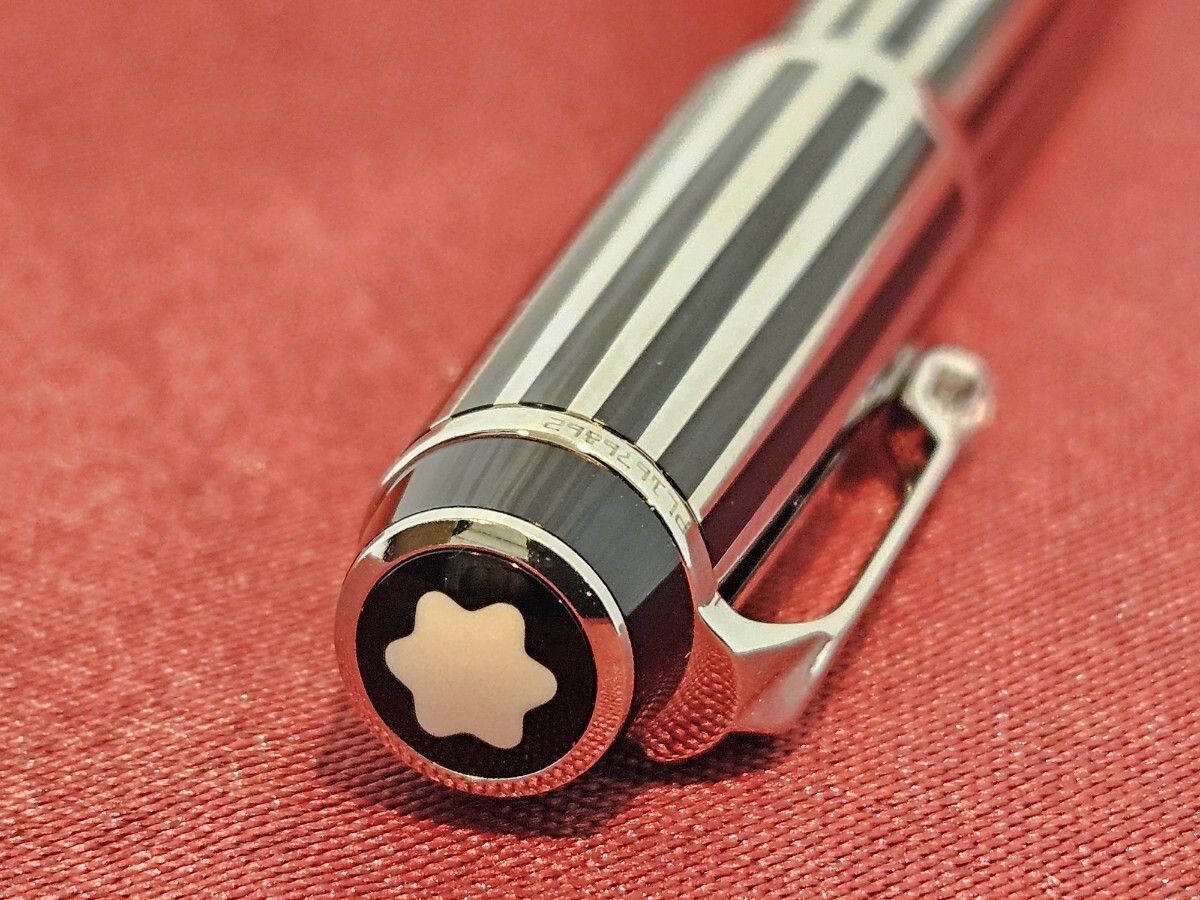 ■稀少 MONTBLANC モンブラン ボエム ストライプ フリア クリスタルプラチナプレートボールペン 美品■