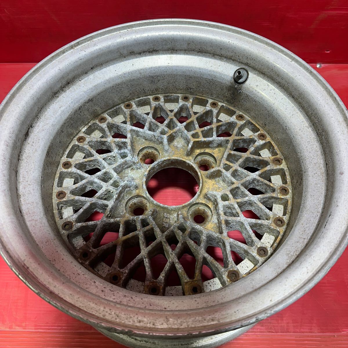 SSR スターフォミューラ　14x8J 114.3-4穴　オフセット：-8 （すべて実測）ハブ：72mm １本 当時物 旧車 深リム_画像2