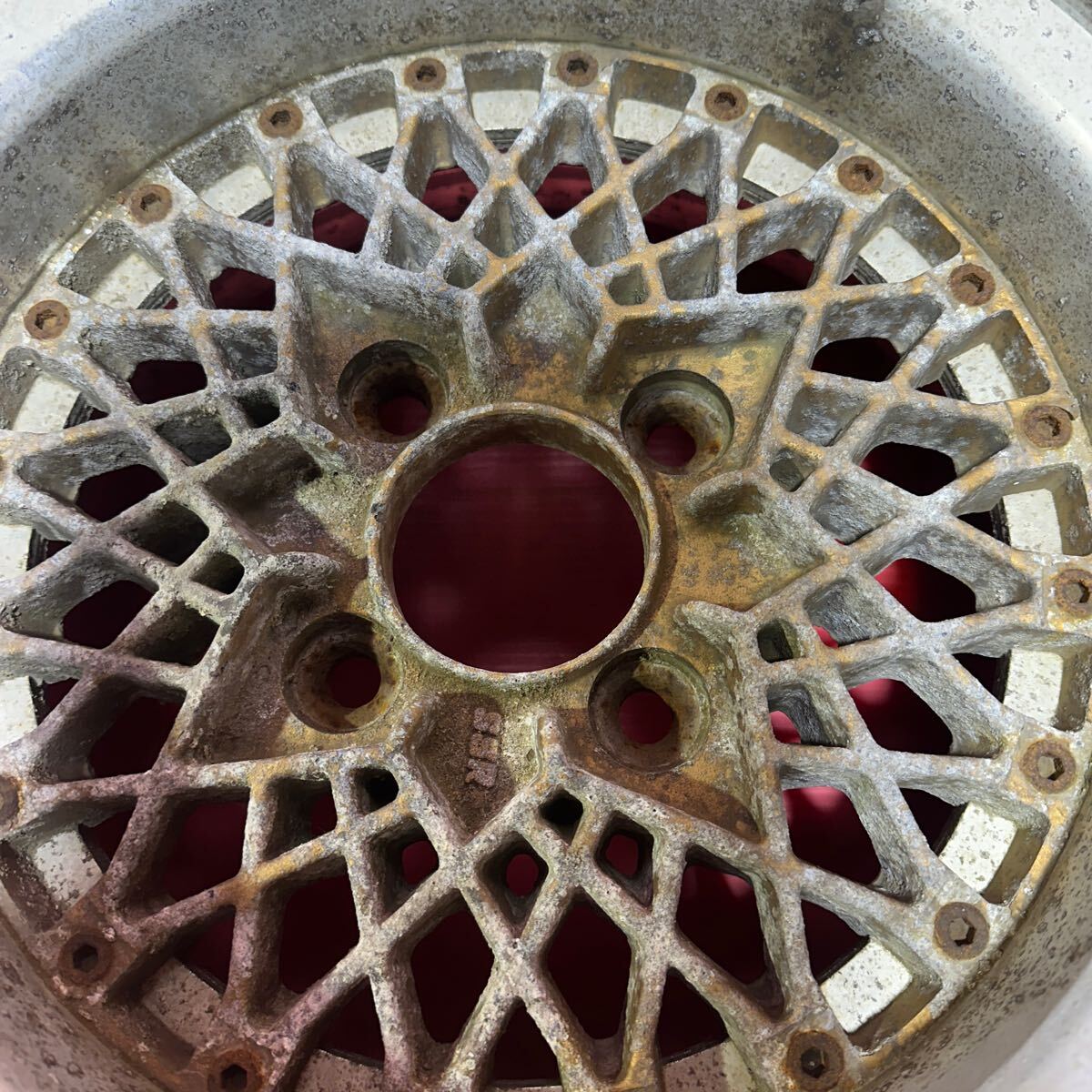 SSR スターフォミューラ　14x8J 114.3-4穴　オフセット：-8 （すべて実測）ハブ：72mm １本 当時物 旧車 深リム_画像3