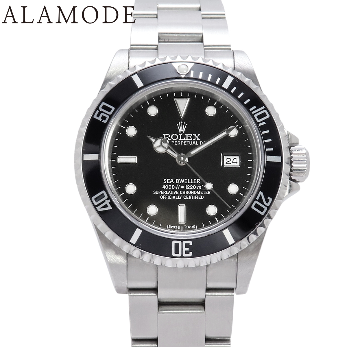 【保証書付】ロレックス 16600 シードゥエラー SS ステンレス F番 自動(dòng)巻き 腕時(shí)計(jì) ブラック メンズ 41100063117【中古】【アラモード】