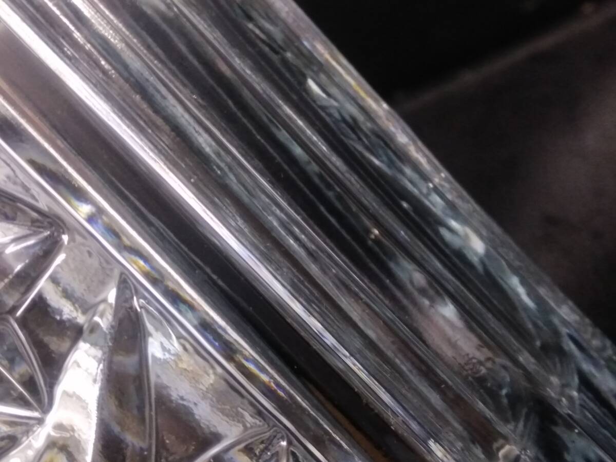 《花器》 ガラス製「カットグラスの大きな花瓶」 高さ：約23cm・口：約13.7cm・重量：約1.8kg インテリア・小物雑貨・置物_画像10