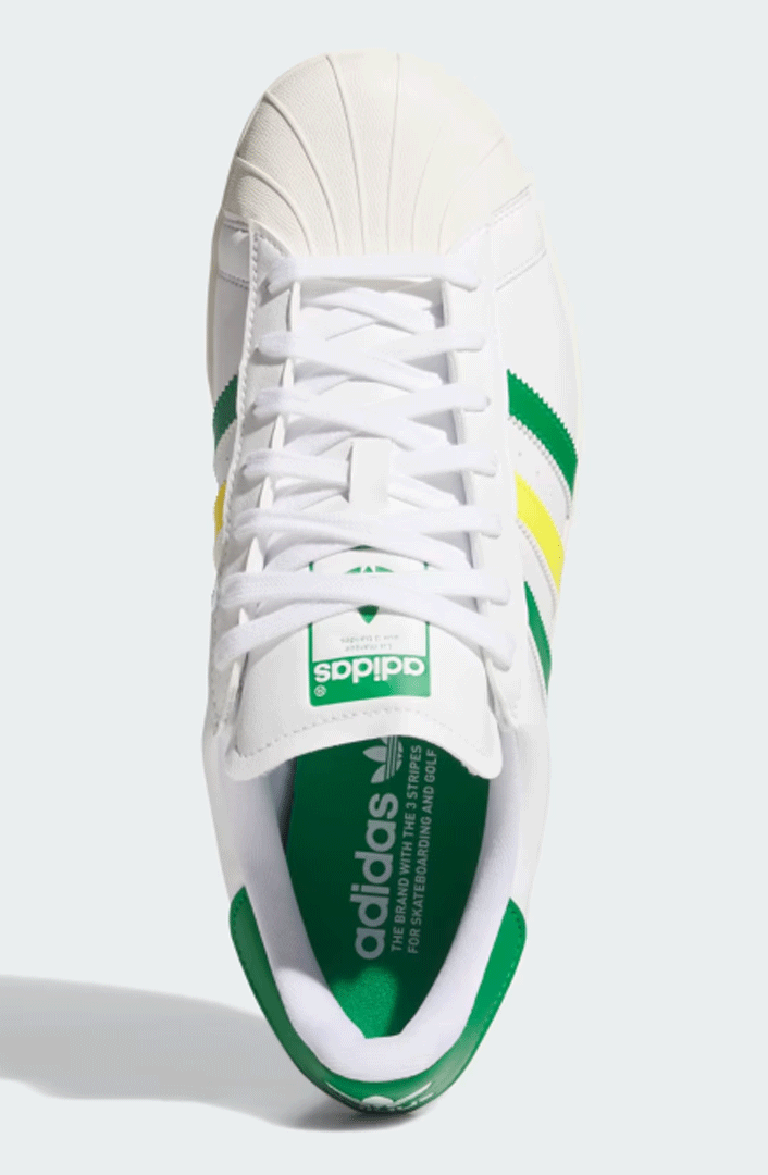 新品■アディダス■2025.2■SS80 スパイクレス■IH8535■CLOUD WHITE/GREEN/YELLOW■24.0CM■往年のアイコンがスパイクレスゴルフシューズ