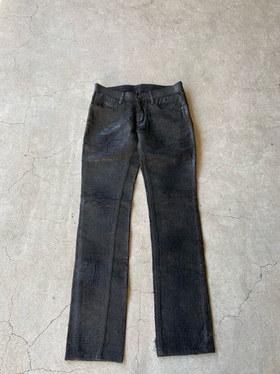 BLACK BARRETT by NEIL BARRETT DESTROY COATING JEANS デニム ジーンズ デニムパンツ 黒 ブラック バレット ニールバレット アーカイブ
