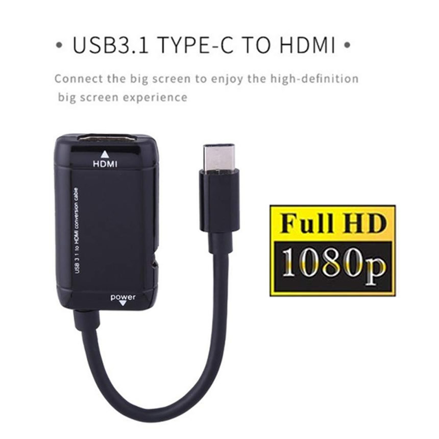 Android の畫面をテレビに映す　ミラーリング 1080P HDMI ビデオ アダプター コンバーター ケーブル HD TV タイプC USB3.1