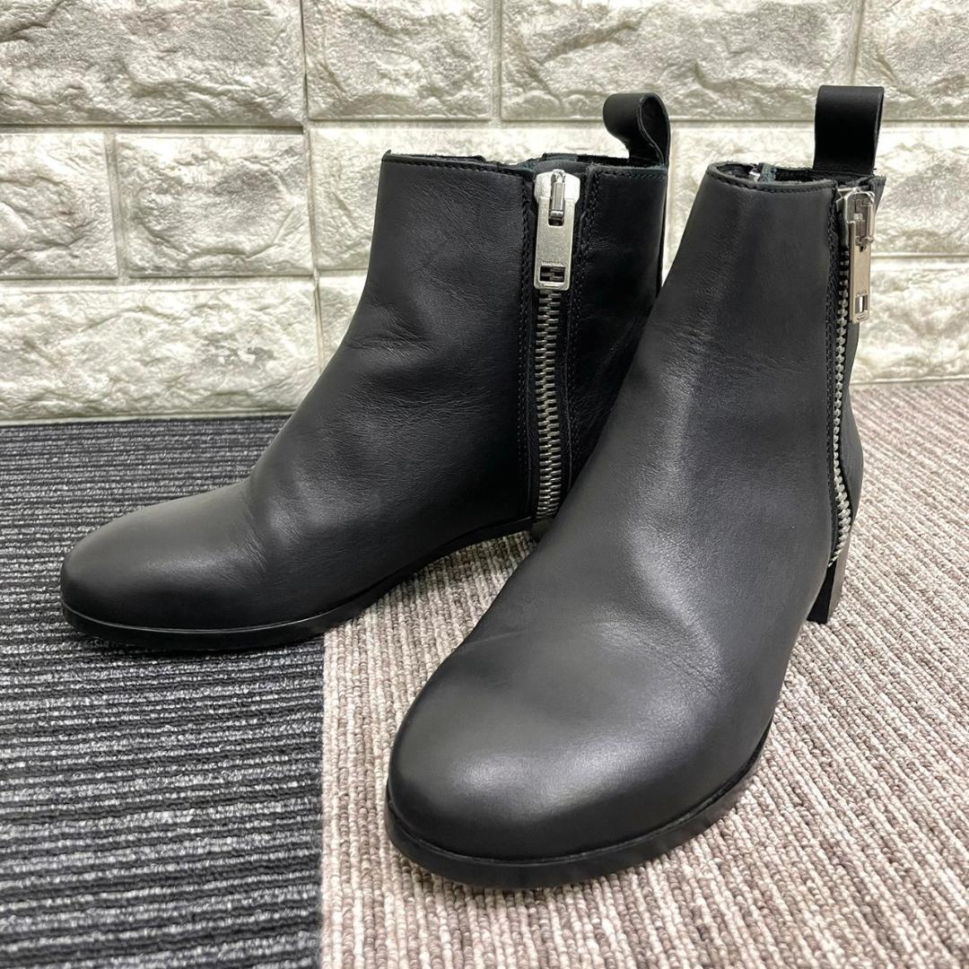 超美品 DIESEL ディーゼル サイドジップ レザー ショートブーツ