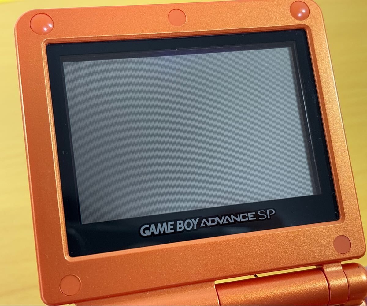 美品 GBA SP 本体 動作品【ナルトオレンジSP】箱 取説 ナルトRPG