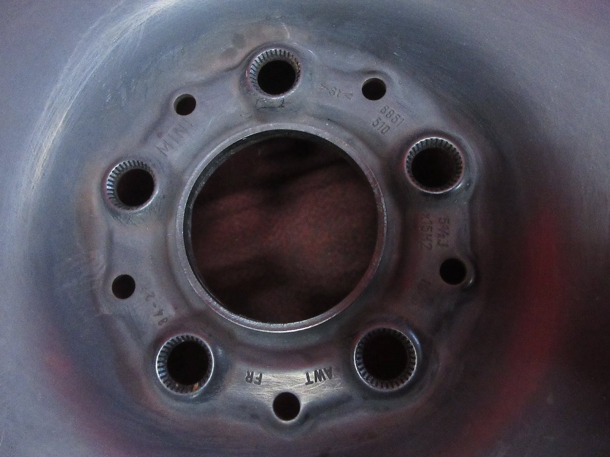 スチール ホイール 4本 ミニ　MINI BMW純正 15×5.5J 5穴 PCD 112 +46 ハブ径 66.5◆51390H_画像6