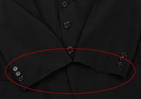 ヨウジヤマモト プールオムYohji Yamamoto POUR HOMME ポリレーヨンテーラードジャケット 黒S