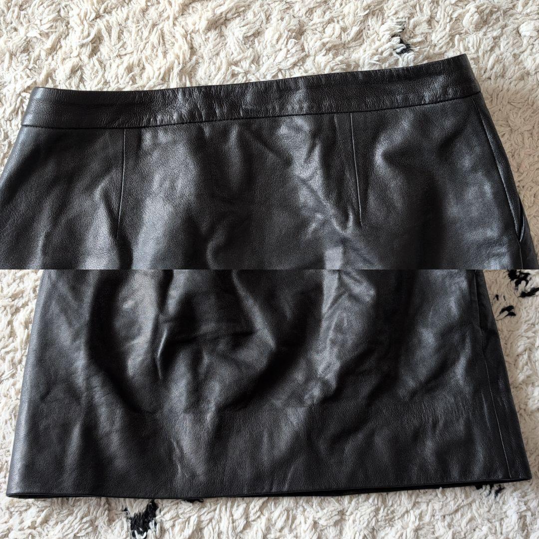 ダイアンフォンファステンバーグ　レザースカート　ミニ　ブラック　4　Мサイズ相当　レディース　婦人服　お洒落　かっこいい　可愛い_画像4