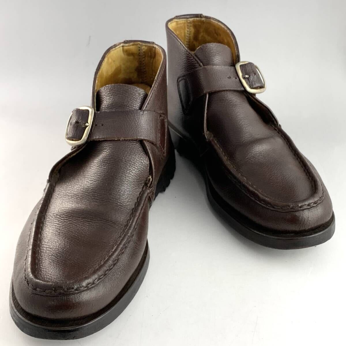 ヴィンテージ Russell moccasin [ラッセルモカシン] モンクストラップチャッカ ショートブーツ シボレザー ブラウン US8.5 革靴 シューズ