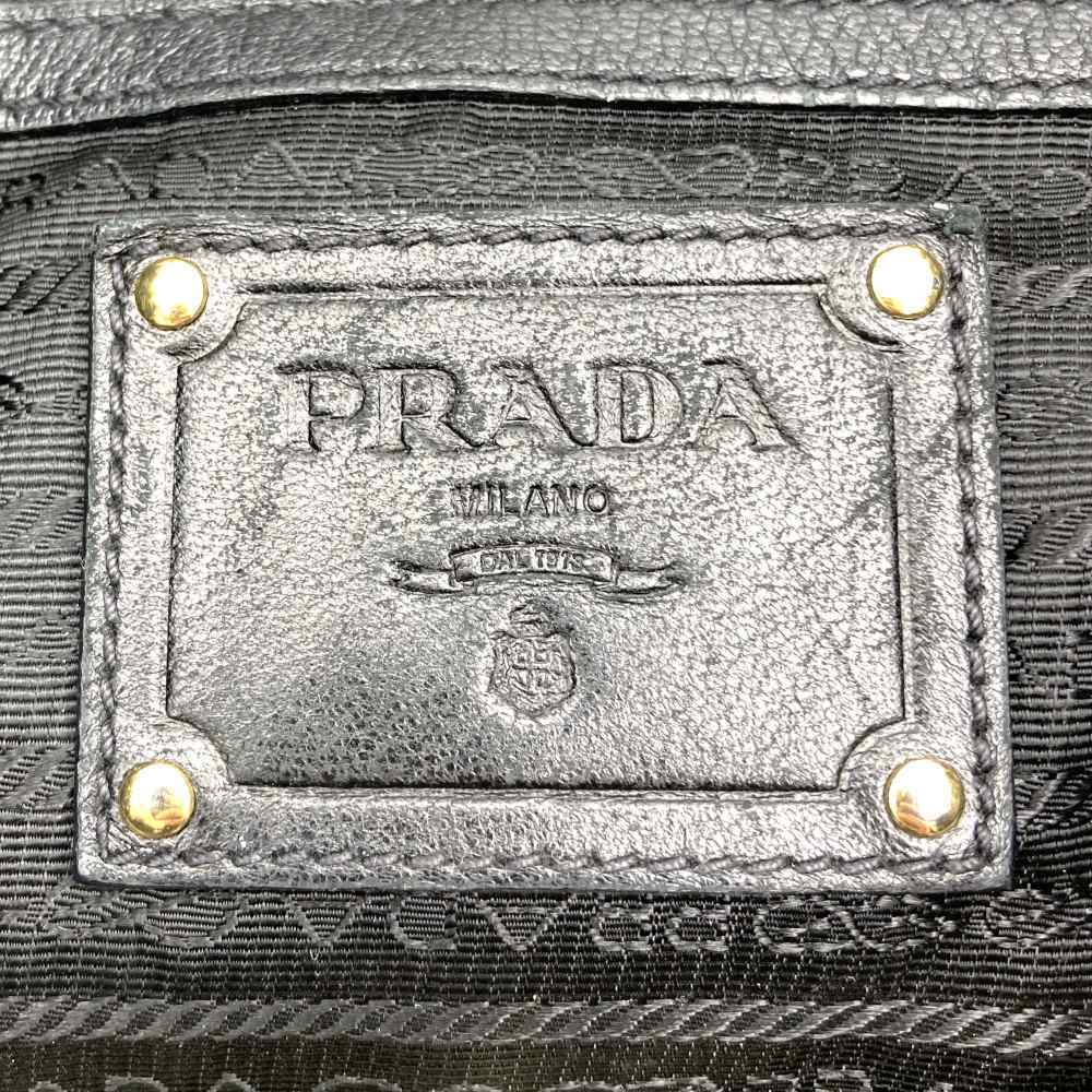 PRADA プラダ ハンドバッグ フリル トートバッグ ナイロン ブラック 黒 レディースファッション