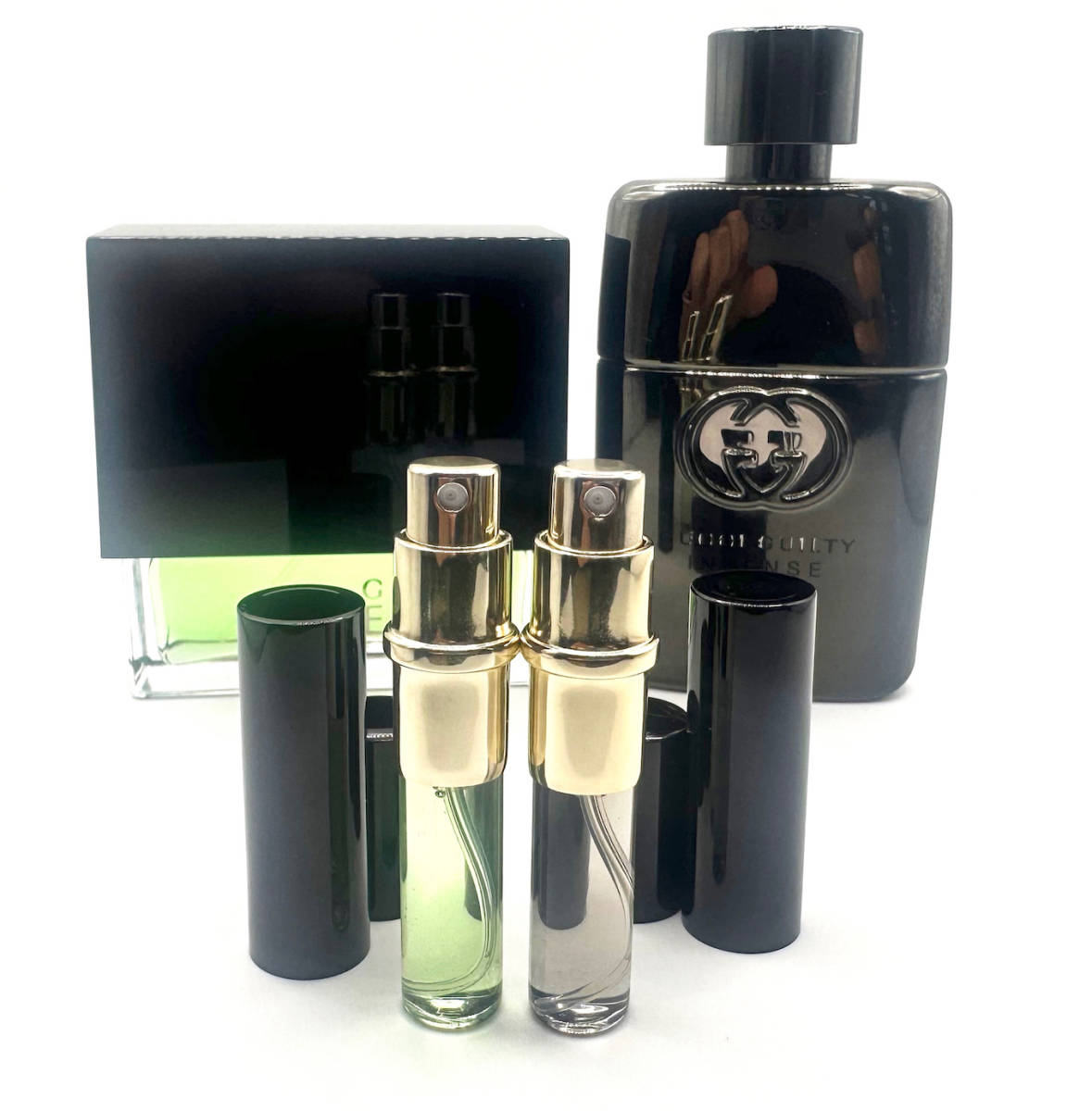 * Gucci духи /ENVY FOR MEN EDT. 3.5ml Spray & Guilty Intense 3.5ml Spray Sets* заполняющий товар ( изображение передний person. маленький ( чёрный ) спрей 2 шт только лот )
