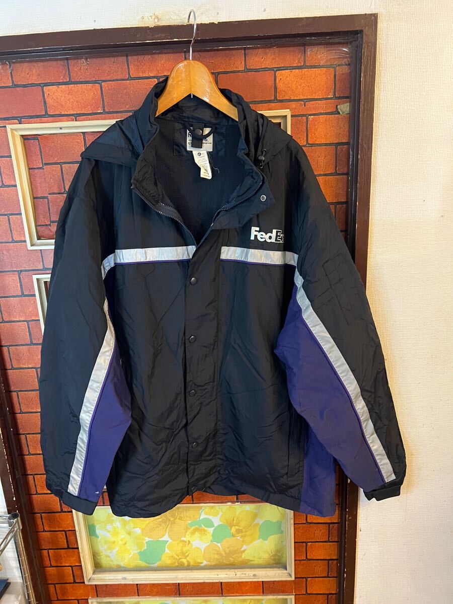 ワークジャケット　リフレクター　フェデックス　 FedEx エンジニア メカニック　xxl 2XL ビックサイズ　アメリカ古著