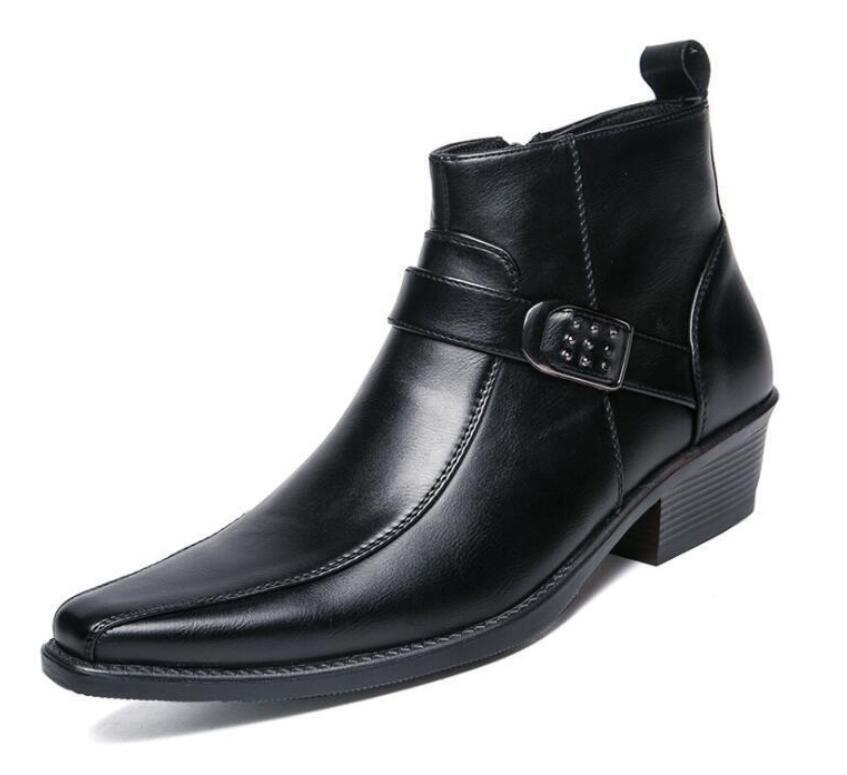 ショートブーツ メンズ ウエスタンブーツ ワークブーツ ミリタリーブーツ 作業(yè)靴 エンジニアブーツ 24.5cm~27cm*ブラウン