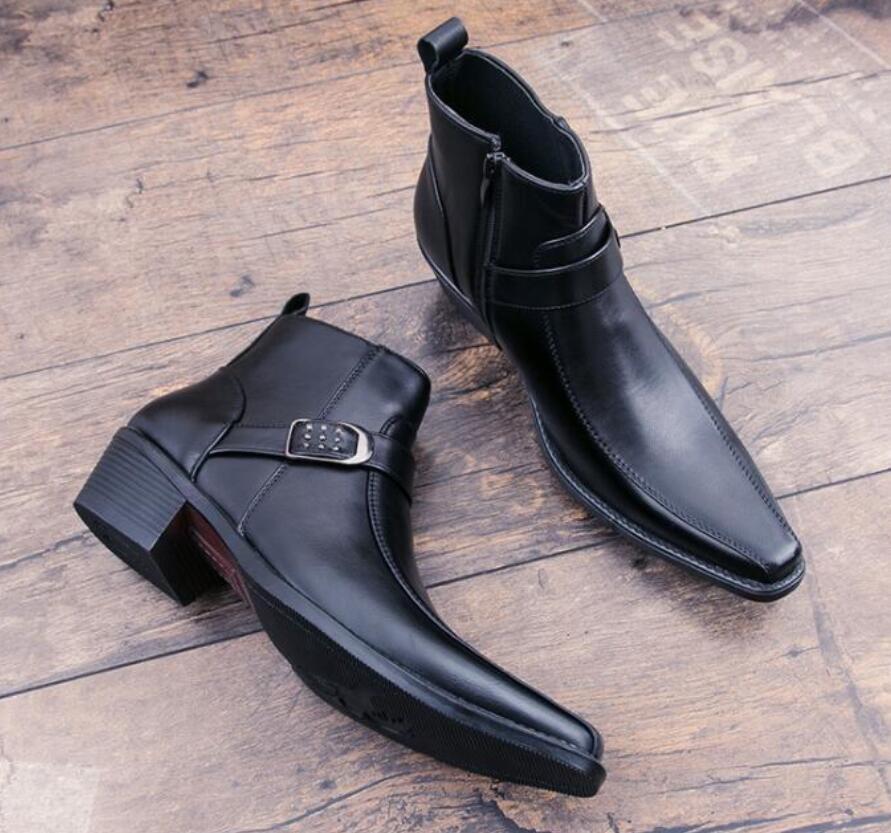 ショートブーツ メンズ ウエスタンブーツ ワークブーツ ミリタリーブーツ 作業(yè)靴 エンジニアブーツ 24.5cm~27cm*ブラウン